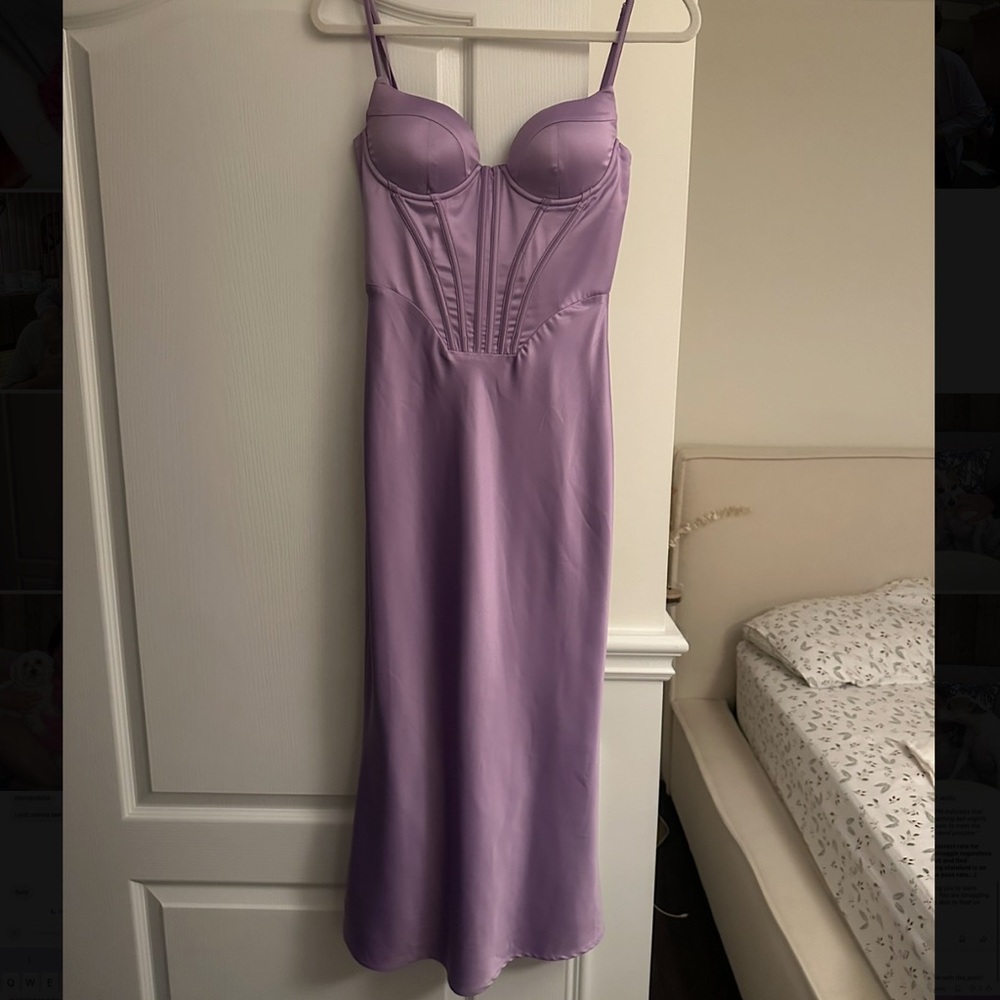 Purple Wedding Dress with Spaghetti Straps